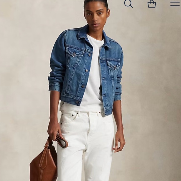 Ralph Lauren Polo Distressed Blue Denim Trucker Jacket (A) - Picture 2 of 15